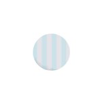 Vertical Stripes - White and Bubbles Cyan 1  Mini Button