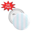 Vertical Stripes - White and Bubbles Cyan 1.75  Button (100 pack)