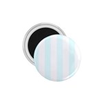 Vertical Stripes - White and Bubbles Cyan 1.75  Magnet