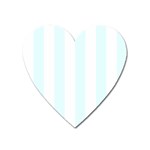 Vertical Stripes - White and Bubbles Cyan Magnet (Heart)