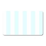 Vertical Stripes - White and Bubbles Cyan Magnet (Rectangular)