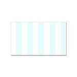 Vertical Stripes - White and Bubbles Cyan Sticker (Rectangular)