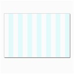 Vertical Stripes - White and Bubbles Cyan Postcard 4 x 6  (Pkg of 10)