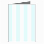 Vertical Stripes - White and Bubbles Cyan Greeting Card