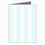 Vertical Stripes - White and Bubbles Cyan Greeting Cards (Pkg of 8)