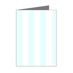 Vertical Stripes - White and Bubbles Cyan Mini Greeting Card