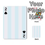 Vertical Stripes - White and Bubbles Cyan Playing Cards 54 Designs