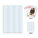 Vertical Stripes - White and Bubbles Cyan Playing Cards Single Design