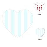 Vertical Stripes - White and Bubbles Cyan Playing Cards (Heart)