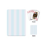 Vertical Stripes - White and Bubbles Cyan Playing Cards (Mini)