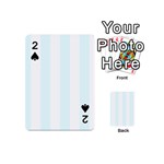 Vertical Stripes - White and Bubbles Cyan Playing Cards 54 (Mini)