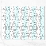 Vertical Stripes - White and Bubbles Cyan Jigsaw Puzzle (Rectangular)