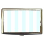 Vertical Stripes - White and Bubbles Cyan Cigarette Money Case