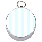 Vertical Stripes - White and Bubbles Cyan Silver Compass