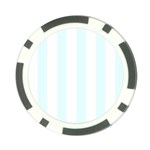 Vertical Stripes - White and Bubbles Cyan Poker Chip Card Guard