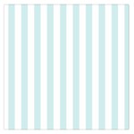 Vertical Stripes - White and Light Cyan Large Satin Scarf (Square)