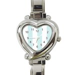 Vertical Stripes - White and Light Cyan Heart Italian Charm Watch