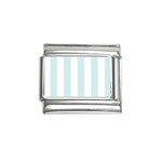 Vertical Stripes - White and Light Cyan Italian Charm (9mm)