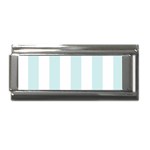 Vertical Stripes - White and Light Cyan Superlink Italian Charm (9mm)