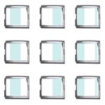 Vertical Stripes - White and Light Cyan Mega Link Italian Charm (9 pack)