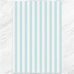 Vertical Stripes - White and Light Cyan Canvas 12  x 18 