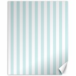 Vertical Stripes - White and Light Cyan Canvas 16  x 20 