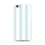Vertical Stripes - White and Light Cyan Apple iPhone 6/6S Silicone Case (Transparent)