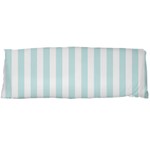 Vertical Stripes - White and Light Cyan Body Pillow Case (Dakimakura) (One Side)