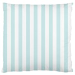 Vertical Stripes - White and Light Cyan Large Cushion Case (Two Sides)