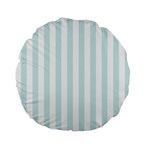 Vertical Stripes - White and Light Cyan Standard 15  Premium Flano Round Cushion