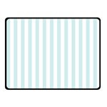 Vertical Stripes - White and Light Cyan Fleece Blanket (Small) (One Side)