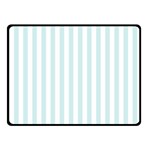 Vertical Stripes - White and Light Cyan Double Sided Fleece Blanket (Small) (Two Sides)
