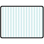 Vertical Stripes - White and Light Cyan Double Sided Fleece Blanket (Large) (Two Sides)