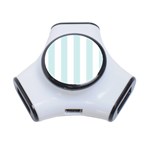 Vertical Stripes - White and Light Cyan Portable USB Hub (One Side)