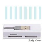 Vertical Stripes - White and Light Cyan Memory Card Reader (Stick)
