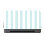Vertical Stripes - White and Light Cyan Memory Card Reader with CF