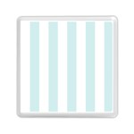Vertical Stripes - White and Light Cyan Memory Card Reader with Storage (Square)