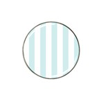 Vertical Stripes - White and Light Cyan Hat Clip Ball Marker (4 pack)