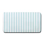 Vertical Stripes - White and Light Cyan Medium Bar Mat
