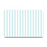 Vertical Stripes - White and Light Cyan Plate Mat