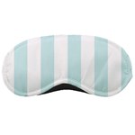 Vertical Stripes - White and Light Cyan Sleeping Mask
