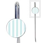 Vertical Stripes - White and Light Cyan Book Mark