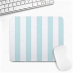 Vertical Stripes - White and Light Cyan Large Mousepad