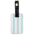 Vertical Stripes - White and Light Cyan Luggage Tag (One Side)
