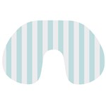 Vertical Stripes - White and Light Cyan Travel Neck Pillow