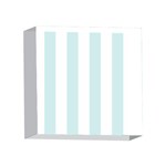 Vertical Stripes - White and Light Cyan 4 x 4  Acrylic Photo Block