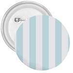 Vertical Stripes - White and Light Cyan 3  Button