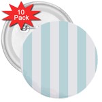 Vertical Stripes - White and Light Cyan 3  Button (10 pack)