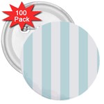 Vertical Stripes - White and Light Cyan 3  Button (100 pack)