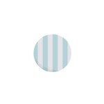 Vertical Stripes - White and Light Cyan 1  Mini Magnet